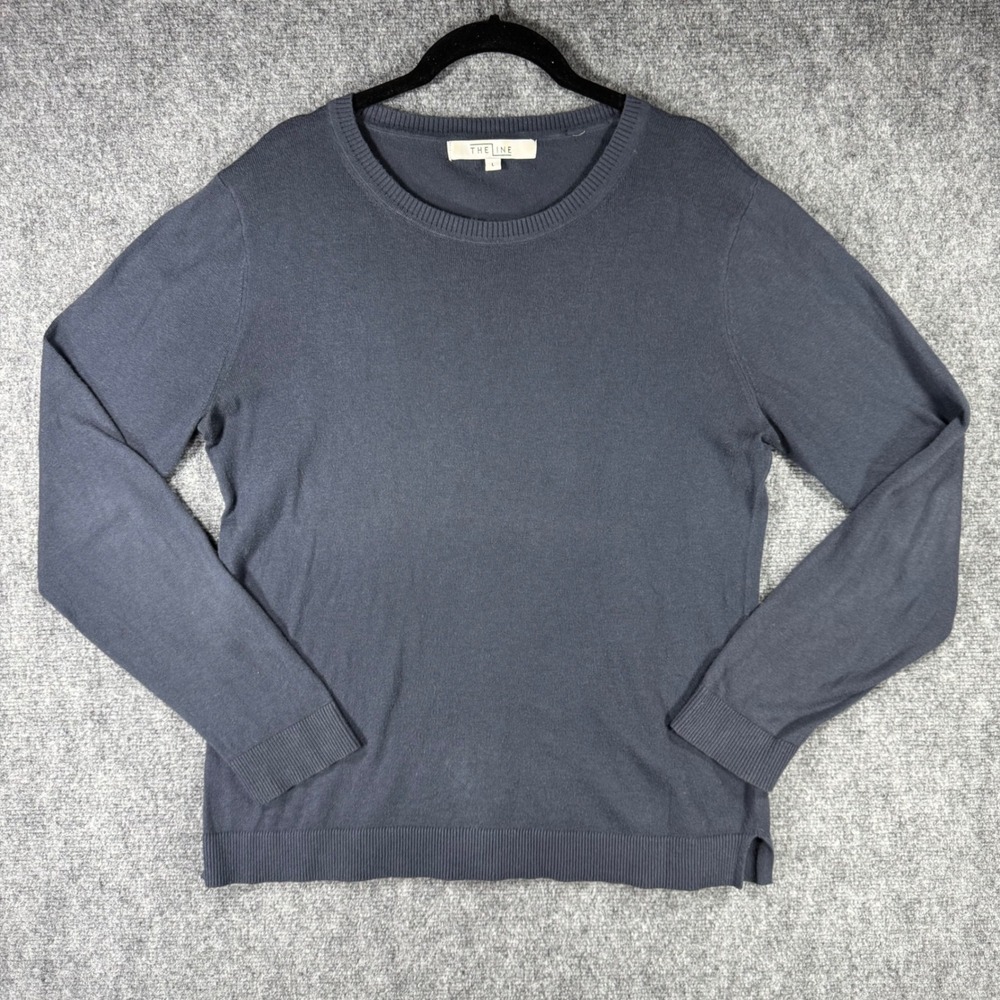 "The Line" Men's Sz L Luxury Lightweight Knit Sweater - Cotton Silk Blend